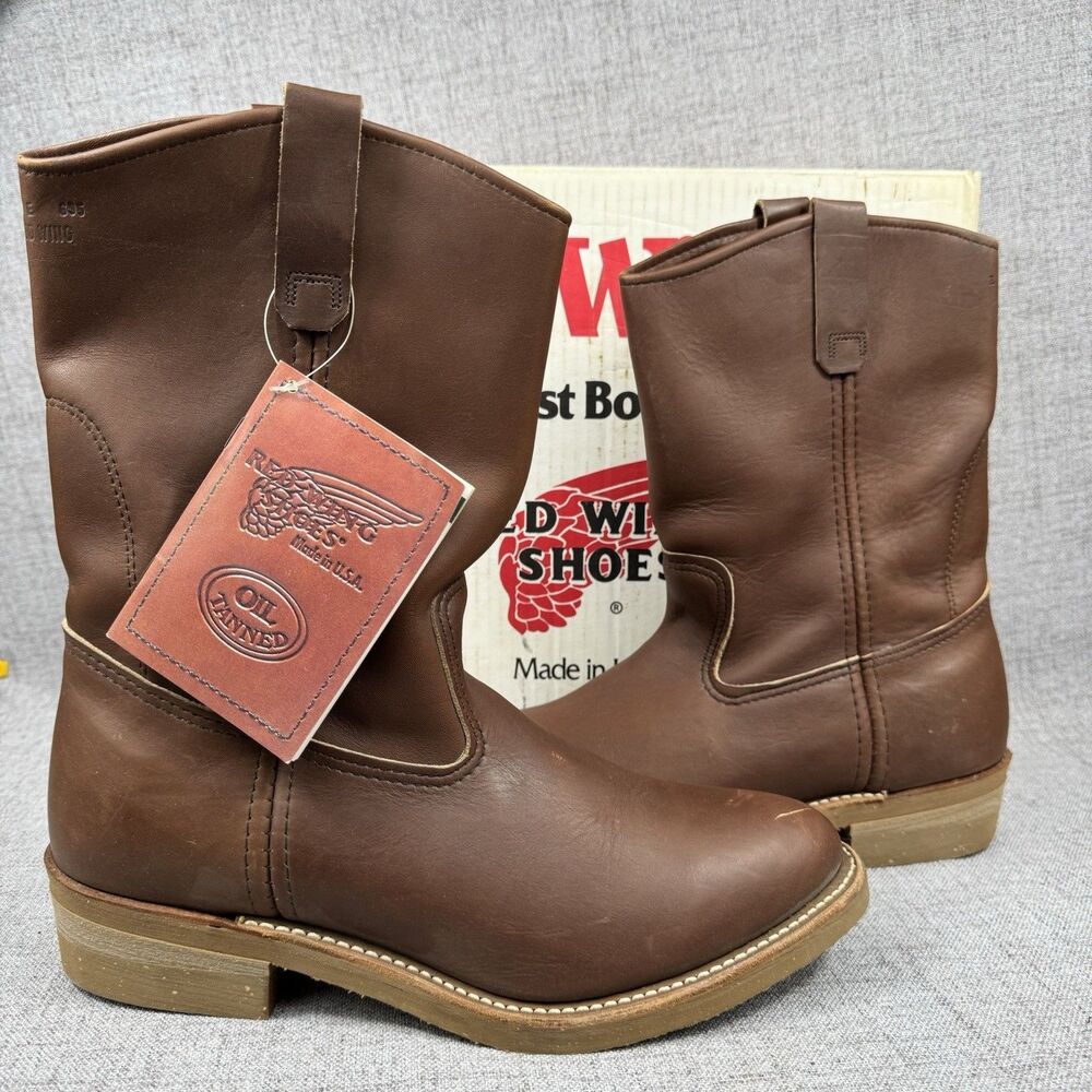 Vintage Red Wing 1155 Pecos Boots Men's 9 E Nailseat Leather Work
